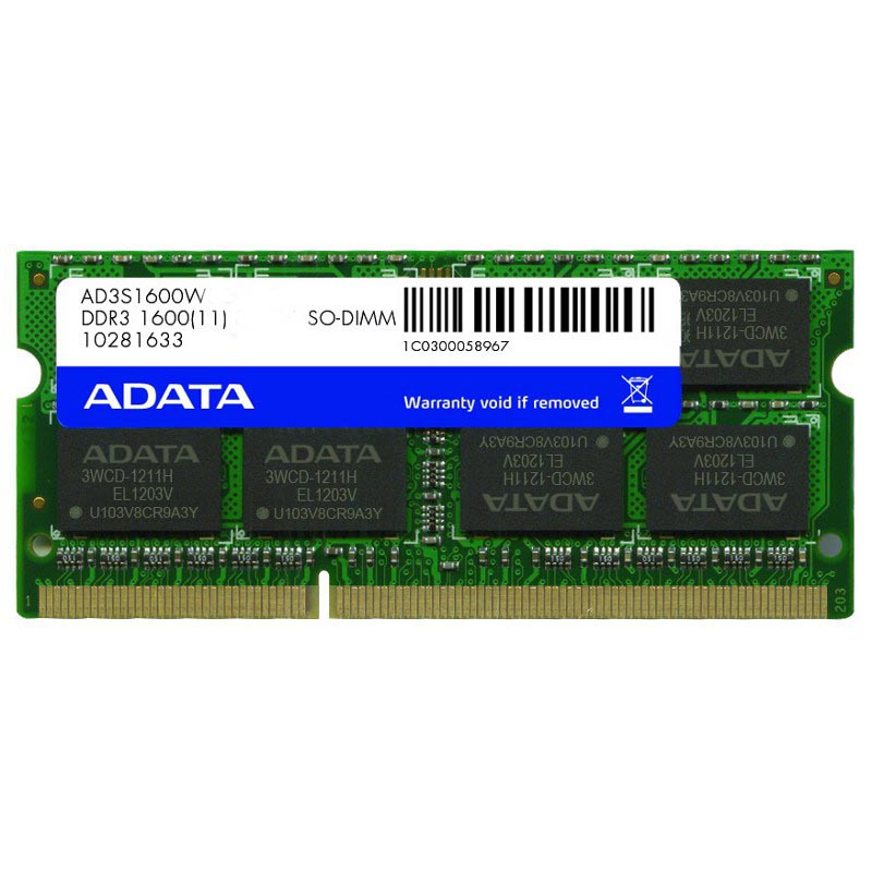 ADATA DDR3 204Pin SO-DIMM 1600MHz 4GB رم نوت بوک ای دیتا pc3-12800 CL11