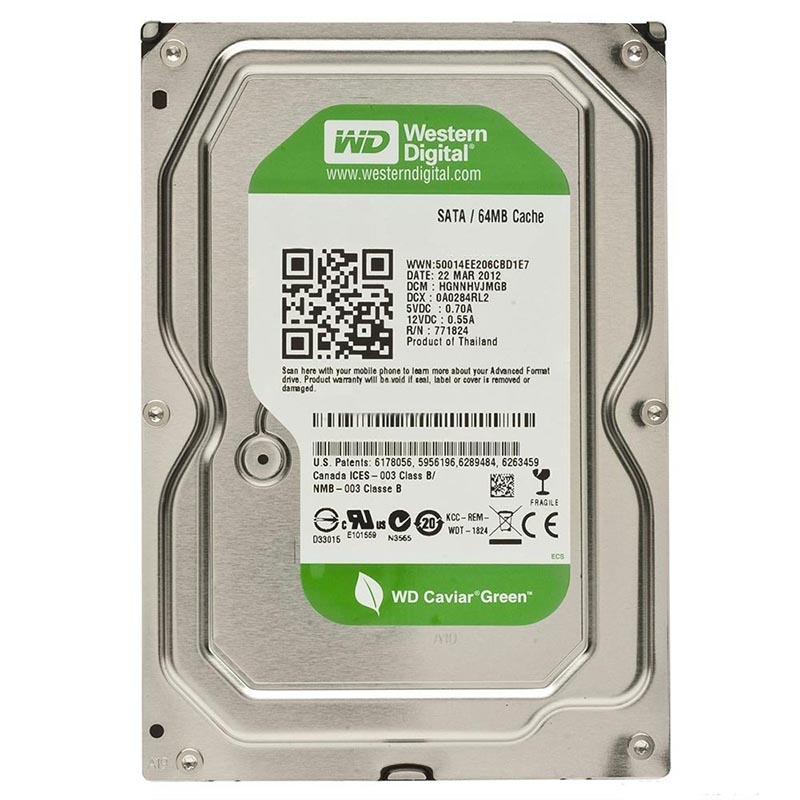 Western Digital Caviar Green 2TB 64MB Buffer هارد اینترنال ویترن دیجیتال wd internal hard disk drive