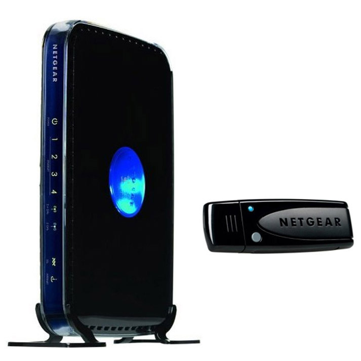 مودم روتر نت گیر با آداپتور بی سیم NETGEAR DGND3100 Dual-Band Wireless-N ADSL2+ Router With N600 Ada