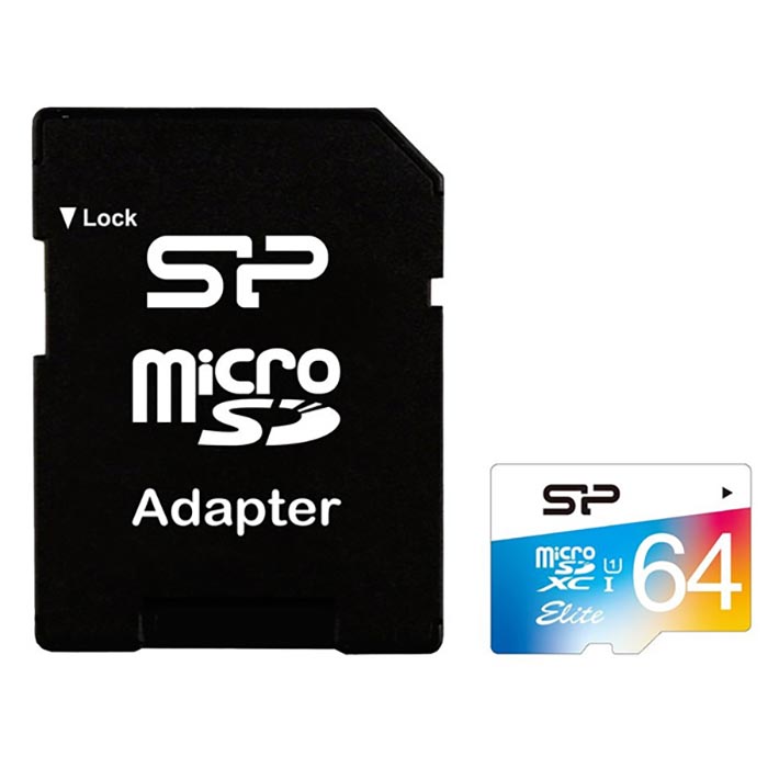 Silicon Power Color Elite MicroSD 64GB UHS-I Class 10 With Adapter